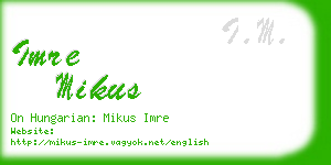 imre mikus business card